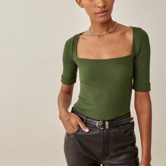 Leanne Knit Top in Fern — Small - Picture 3 of 7